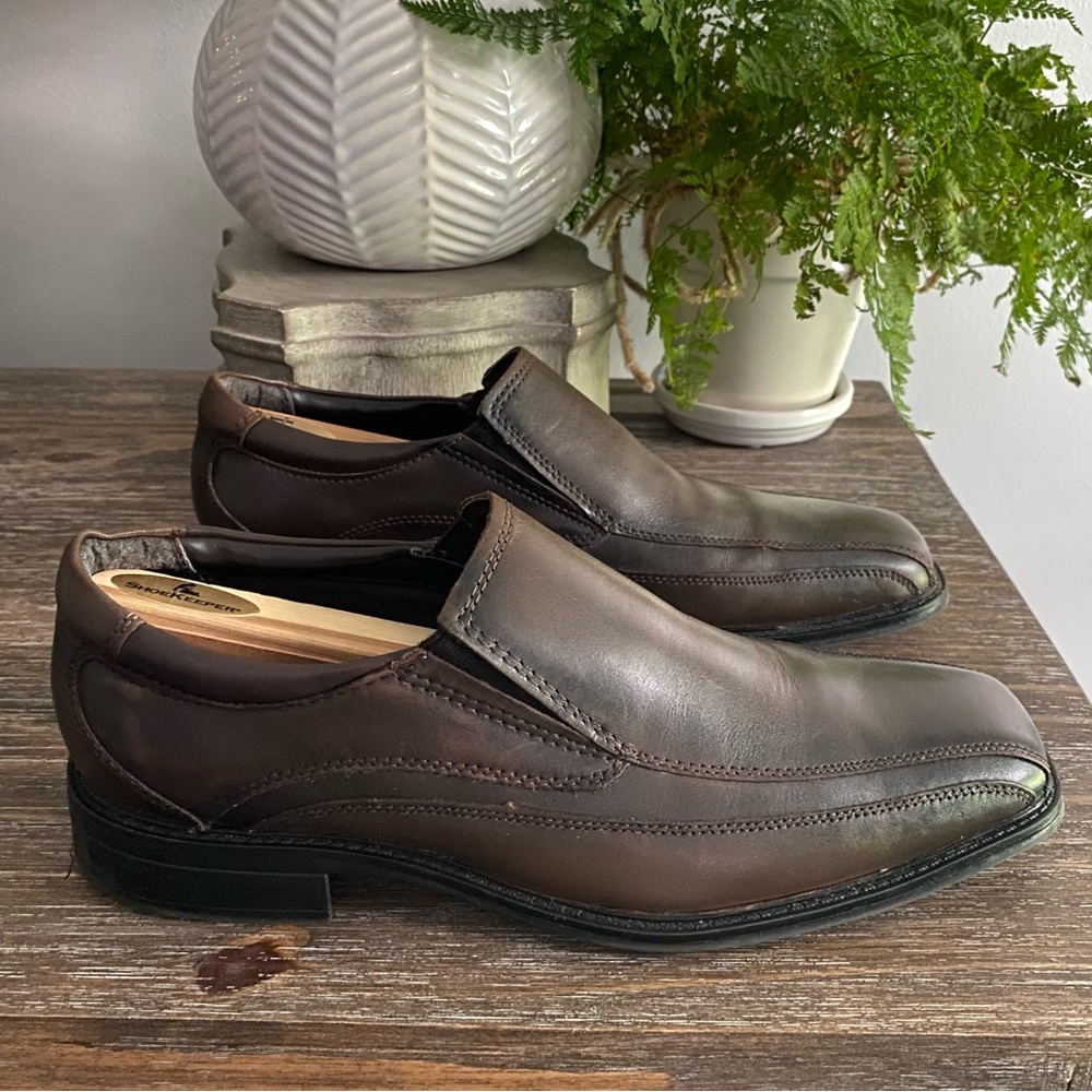 Dockers Men’s 9 M Slip On Loafers Casual‎ Shoes Brown Leather Low Top - Picture 3 of 10